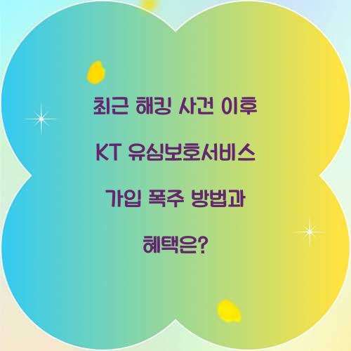 최근 해킹 사건 이후 KT 유심보호서비스 가입 폭주