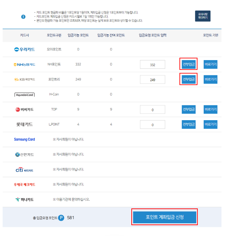 카드 포인트 현금화