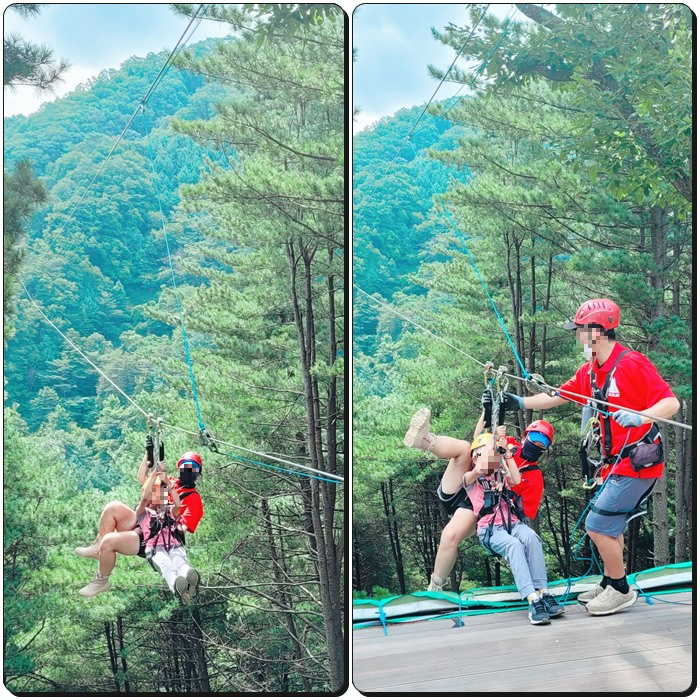칼봉산-짚라인(브릿지-짚라인)-타는모습2