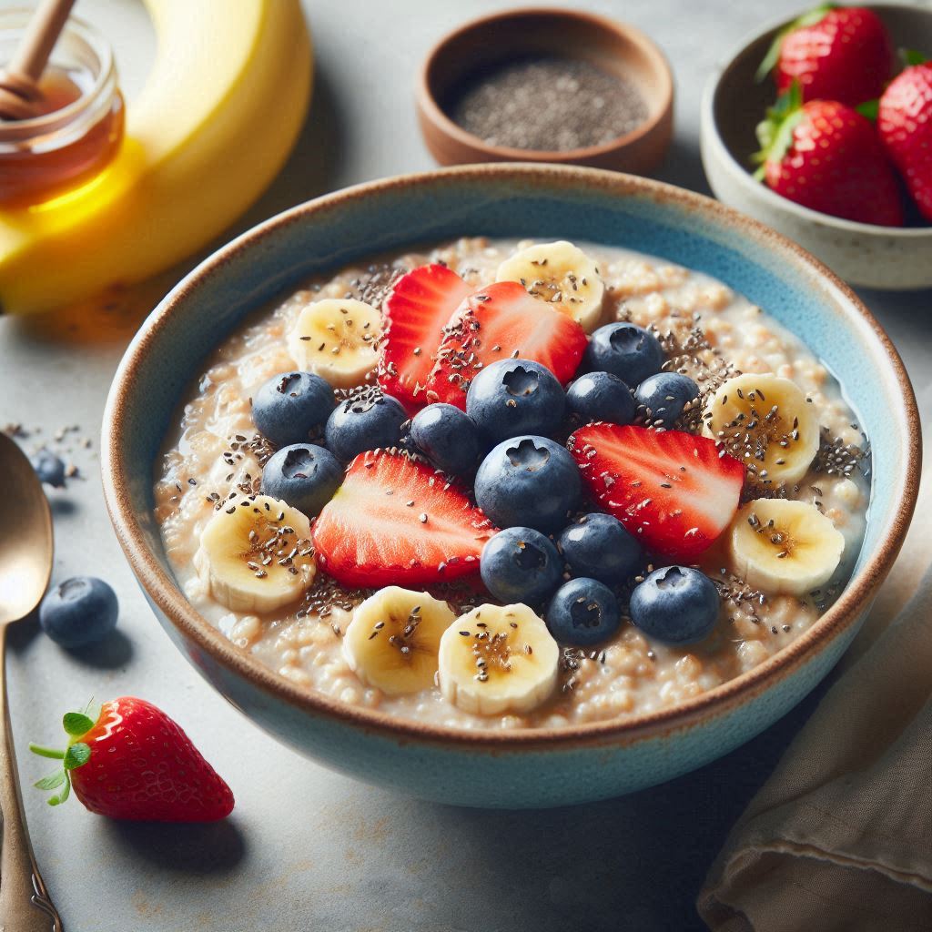 오트밀과 신선한 과일