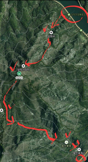 삼악산 등산 지도