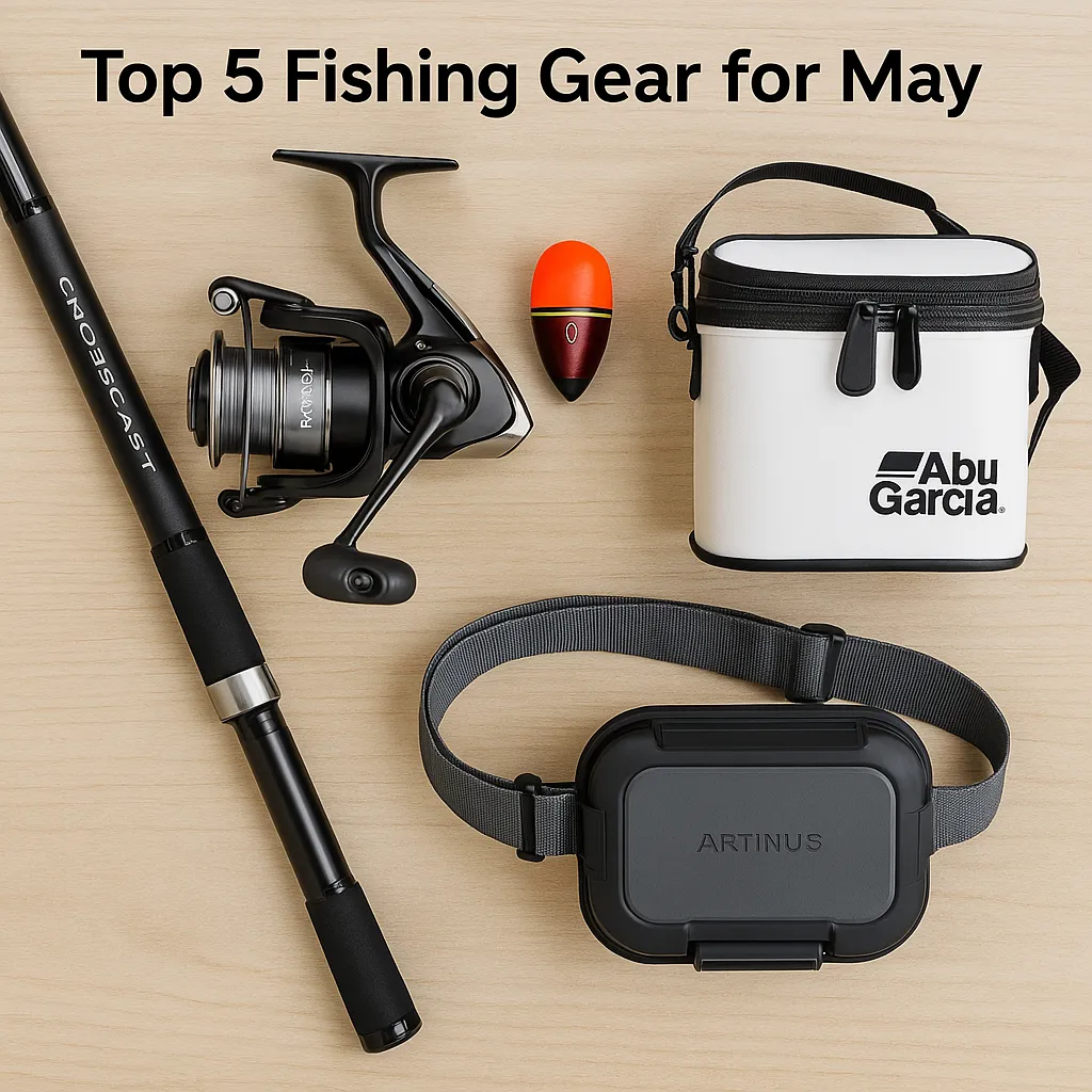 5월 바다낚시에 필요한 낚시 장비 5종 구성 예시