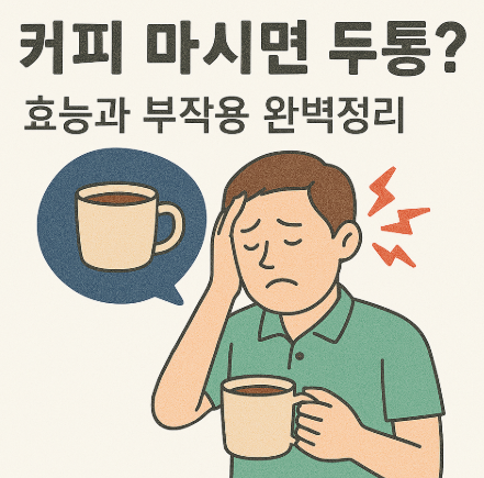 커피 마시고 두통이 생긴 사람 이미지