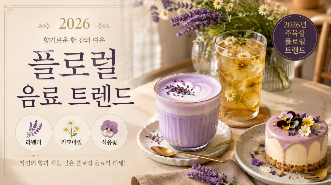 라벤더 음료와 카모마일 티, 식용꽃 디저트가 주목받는 2026 플로럴 음료 트렌드 이미지