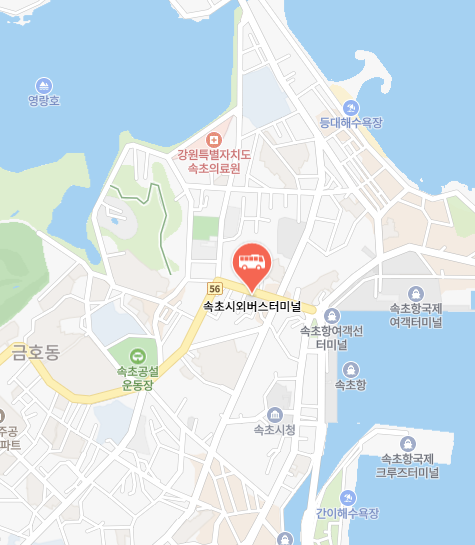 속초시외버스터미널 위치-지도