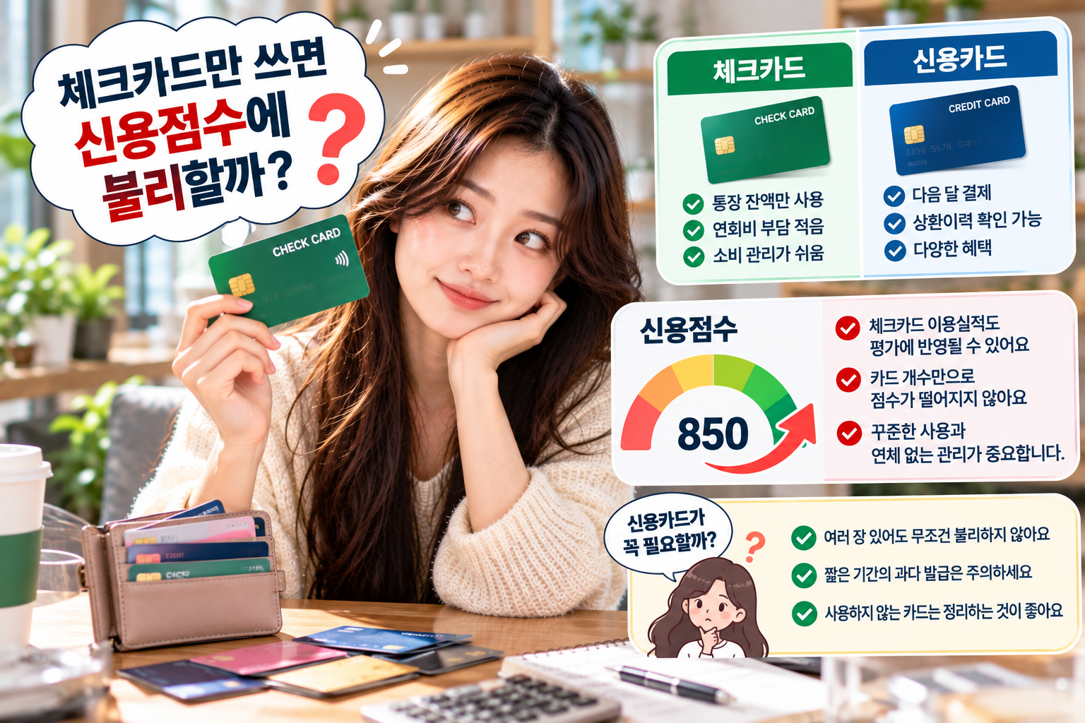 체크카드만 쓰면 신용점수에 불리할까?
