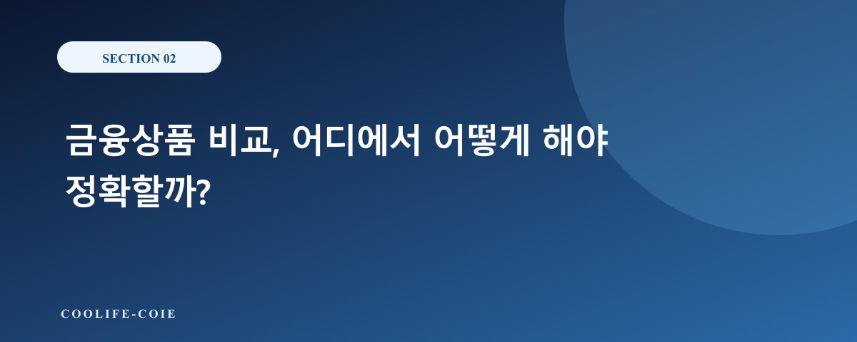 금융상품 비교, 어디에서 어떻게 해야 정확할까?