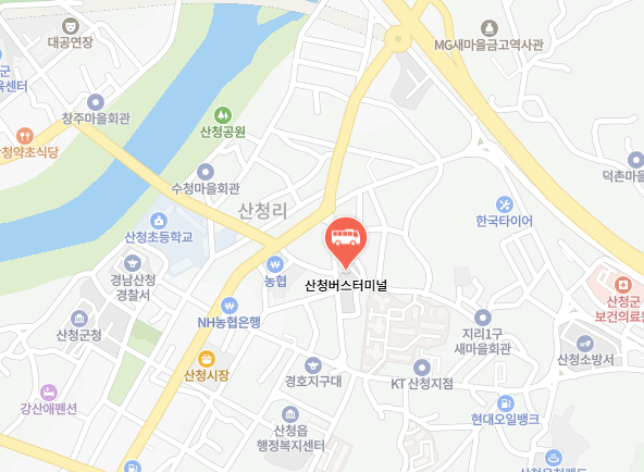 산청버스터미널 위치-지도