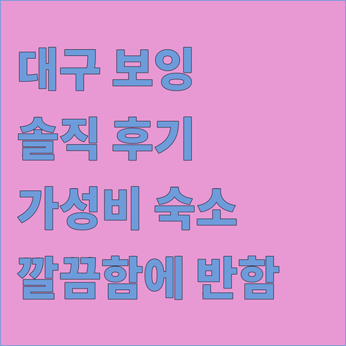 대구 보잉호텔 솔직 후기 공항 근처 