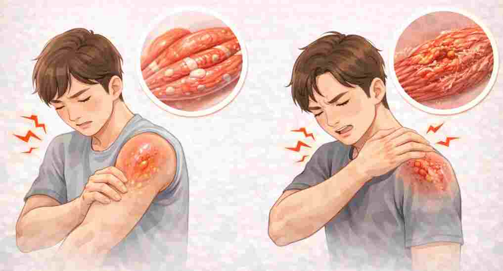 Muscle soreness and muscle aches cause, pain intensity, and treatment arrangement