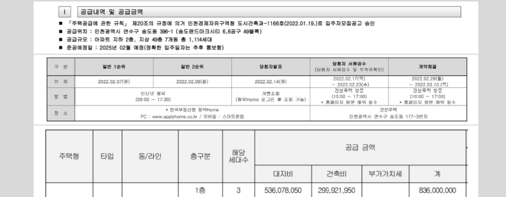 송도 Luxe Ocean SK VIEW 입주자모집공고 (분양가, 분양일정)