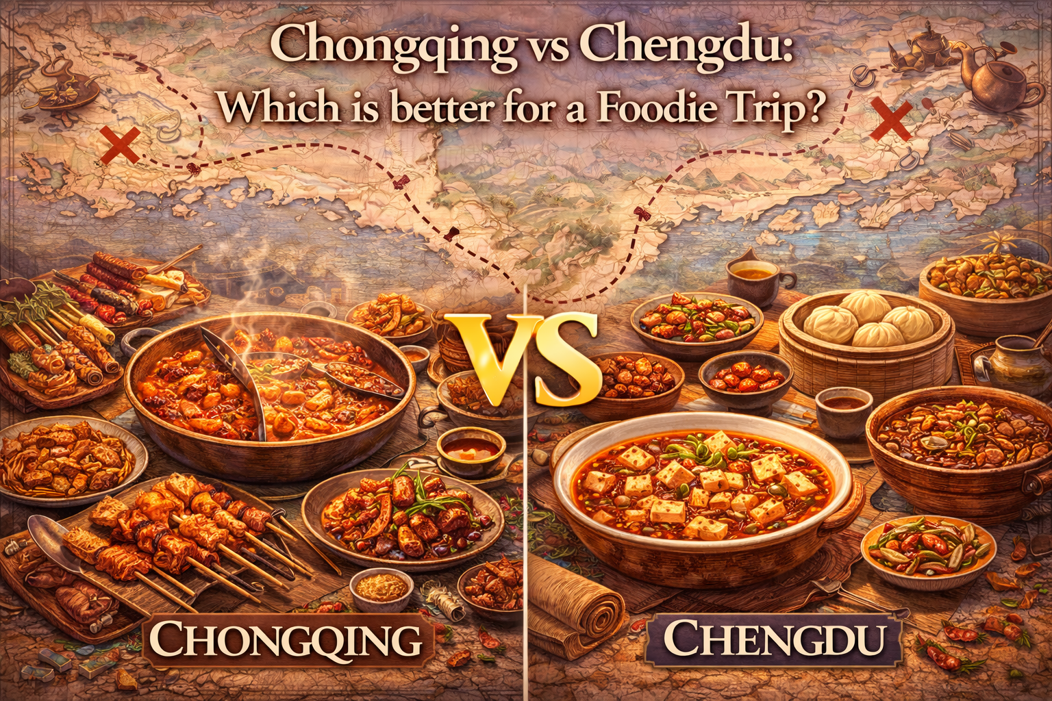 중국 충칭 vs 청두 음식 여행 어디가 좋을까? 사진