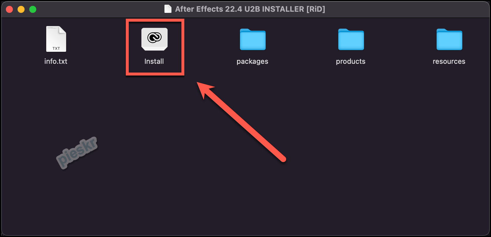 install 파일 실행하기