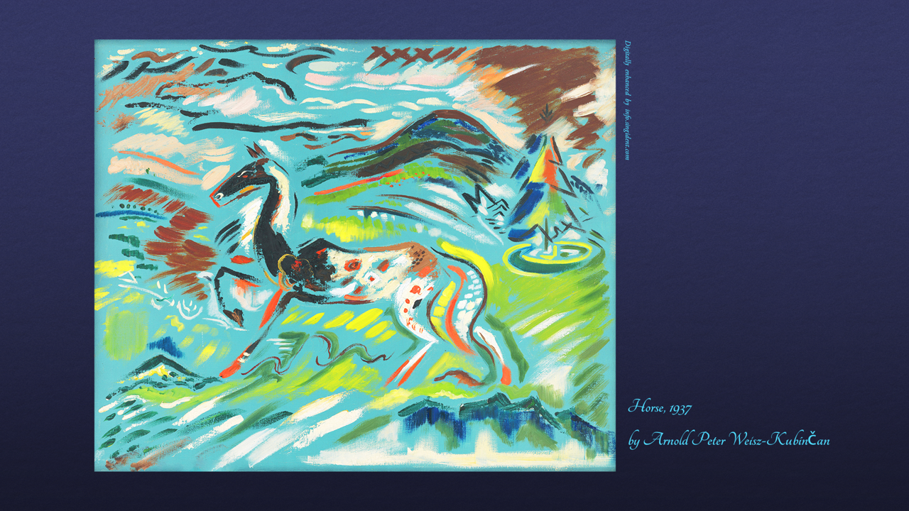 07 말 그림 표현주의 C - Horse, 1937 by Arnold Peter Weisz-Kub&iacute;nčan 말배경화면
