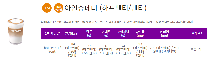 더벤티 메뉴추천