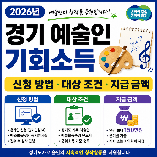 경기 예술인 기회소득 신청 방법
