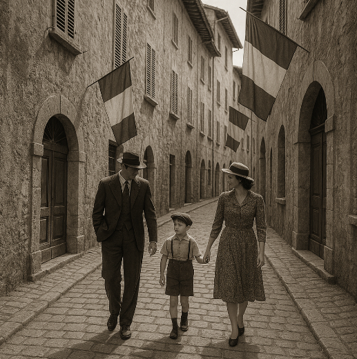 이탈리아 길목의 한 가족