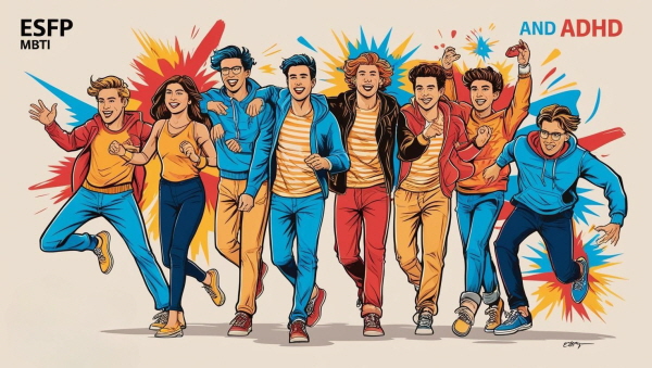 ESFP 성격과 성인 ADHD에 관한 그림