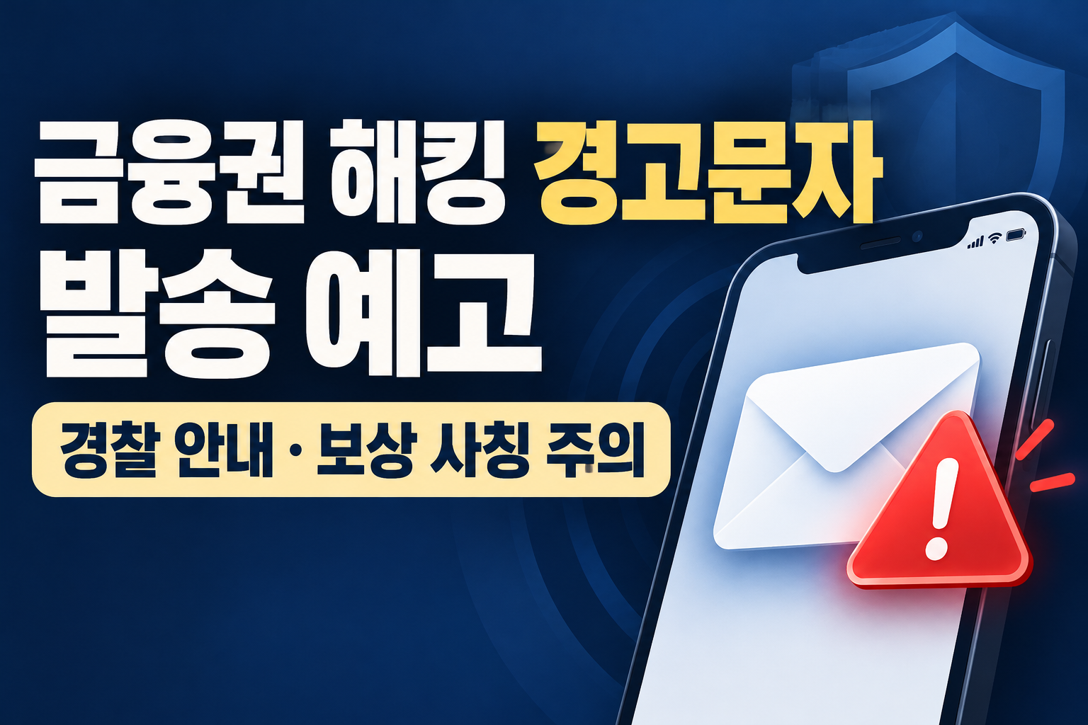 금융권 해킹 경고문자 발송 예고 - 경찰 안내 내용&middot;보상 사칭 주의