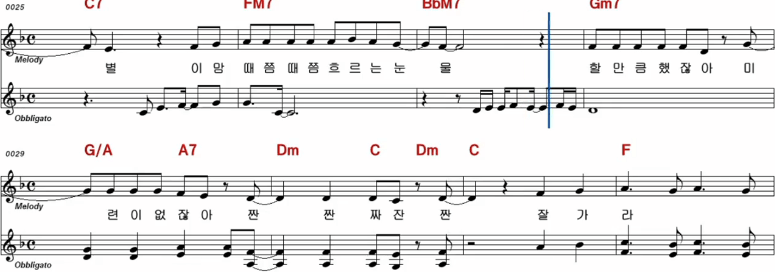 홍진영 잘가라 악보