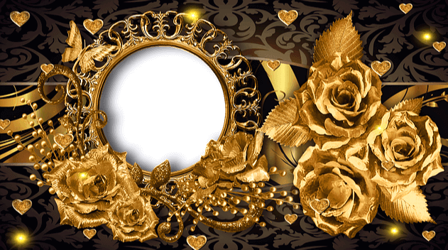 황금 거울과 황금 장미가 가득하다. 수많은 재물을 보여준다.