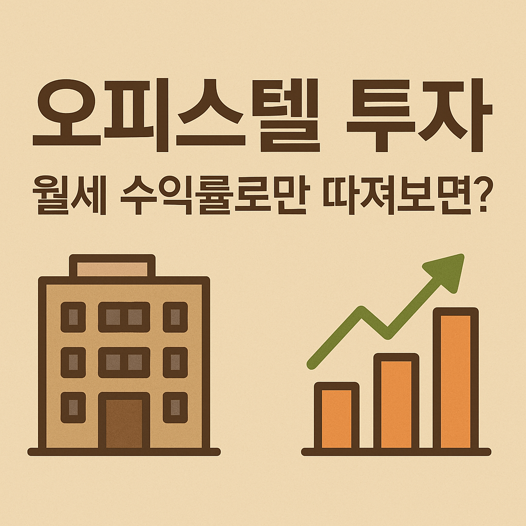 오피스텔 투자, 월세 수익률로만 따져보면? (2025년 최신)