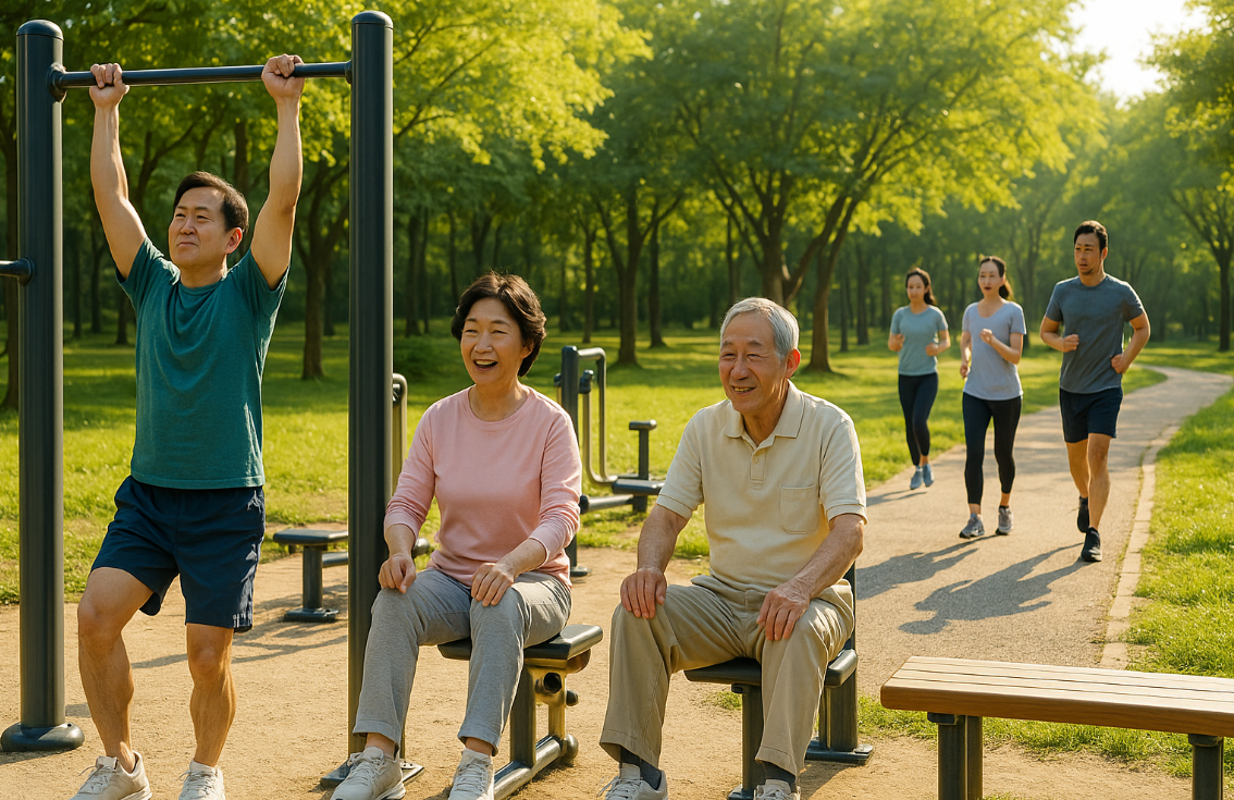 평소에 건강관리를 하는 시민들