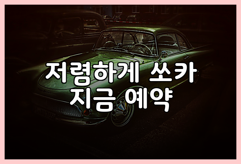 저렴하게 쏘카 지금 예약