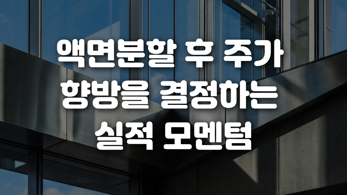 액면분할 후 주가 향방을 결정하는 실적 모멘텀