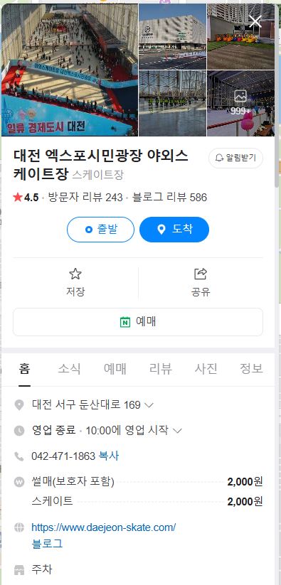 대전 엑스포 스케이트장