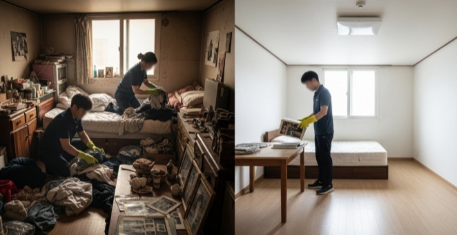 영덕 고독사청소중 모습