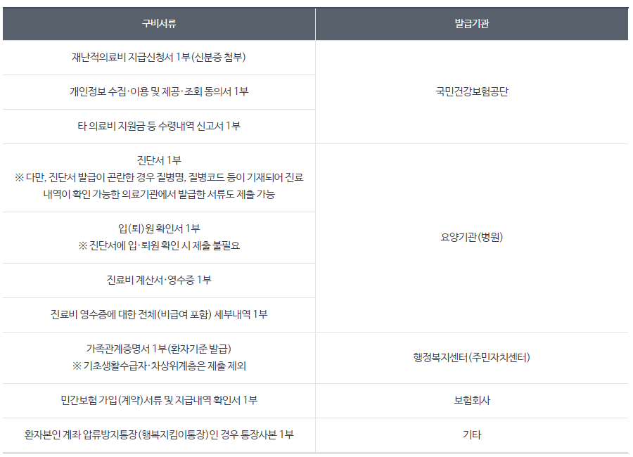 재난적-의료비-지원-서류
