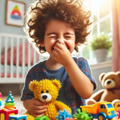 알레르기로 재채기를 하는 아이