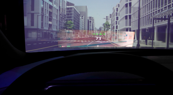 Hyundai Mobis' holographic windshield display