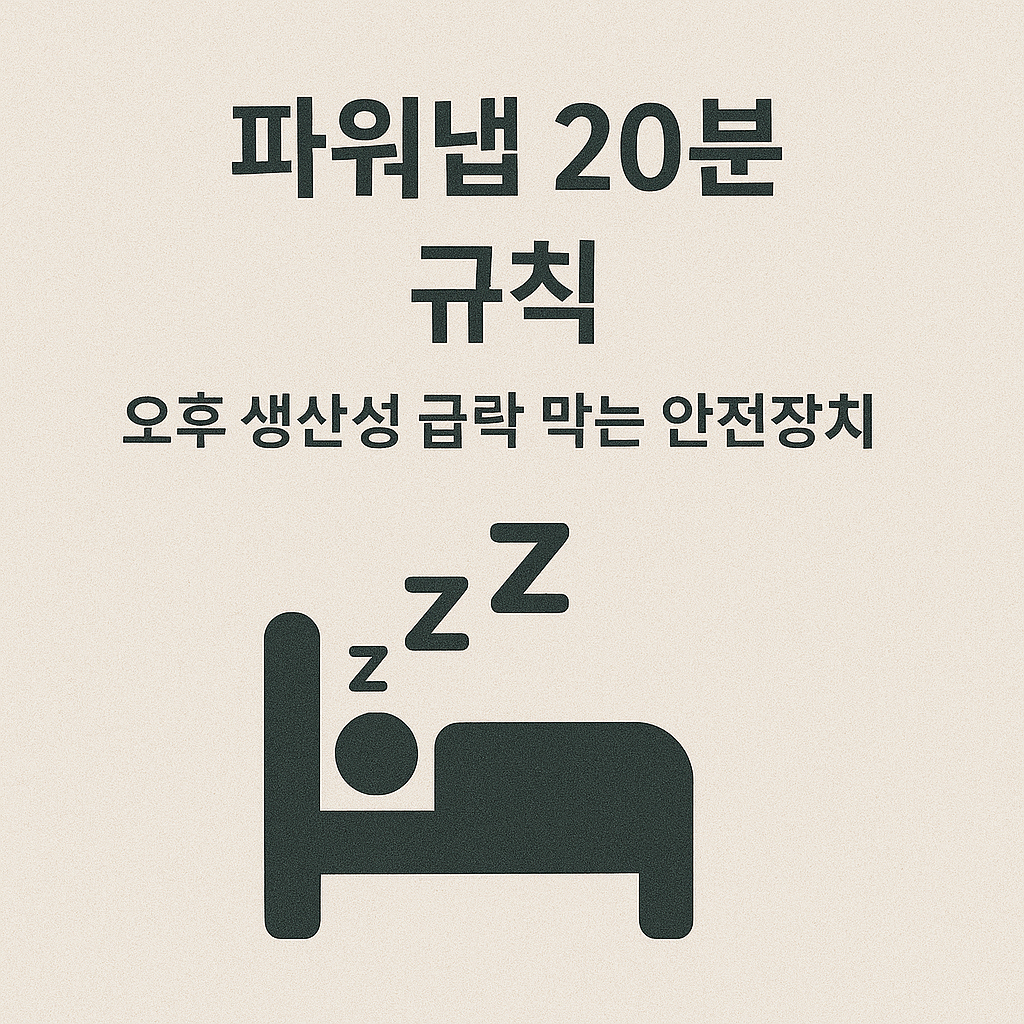 파워냅 20분 규칙: 오후 생산성 급락 막는 안전장치