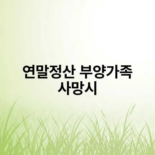 연말정산 부양가족 사망시