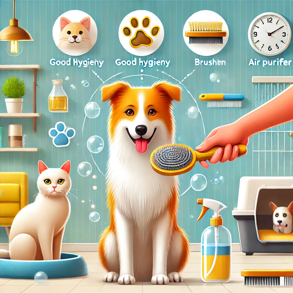 반려견 브러싱 장면 이미지