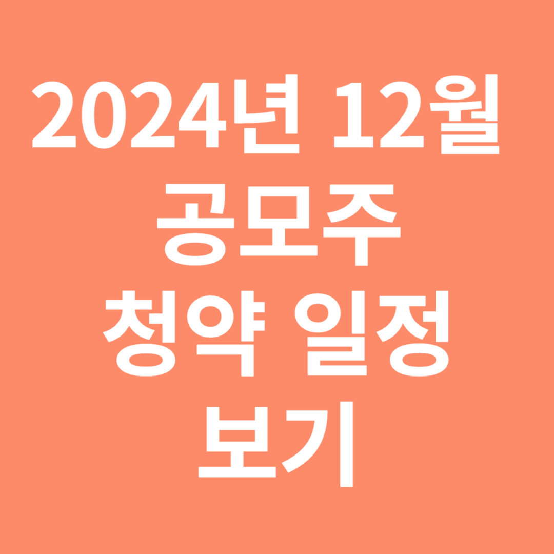 2024년 12월 공모주 청약 일정 보기