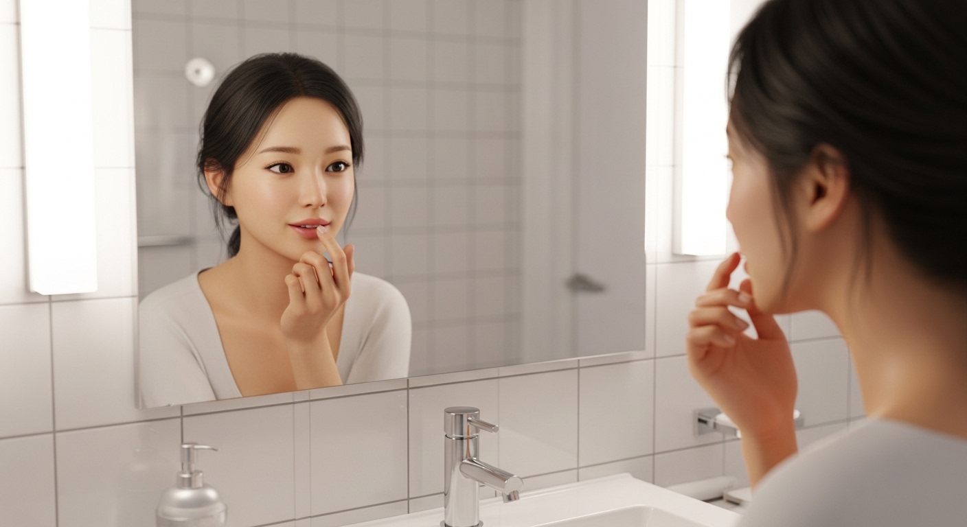 포디스 반점, 입술 하얀 점