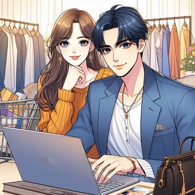 온라인 쇼핑하는 남녀