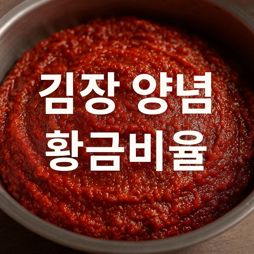 김장 양념 황금 비율