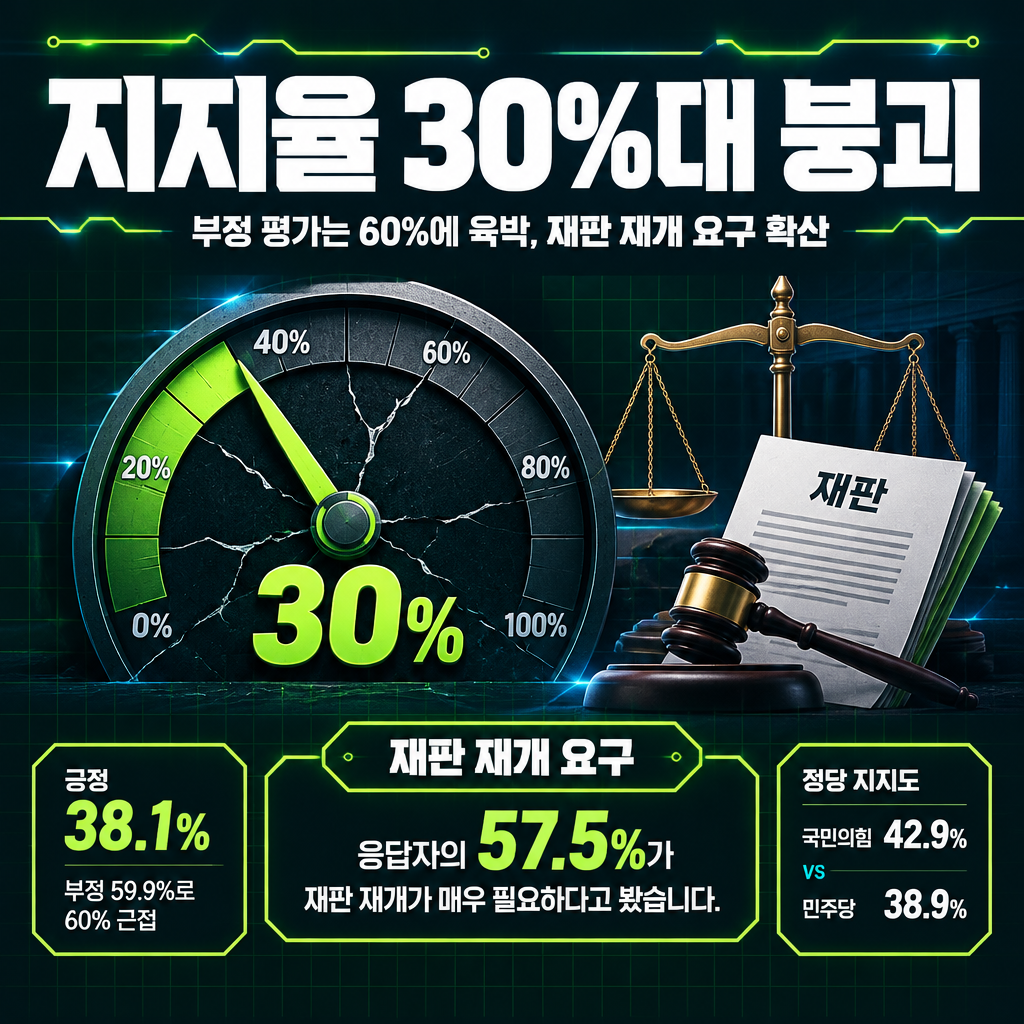 지지율 30%대 붕괴