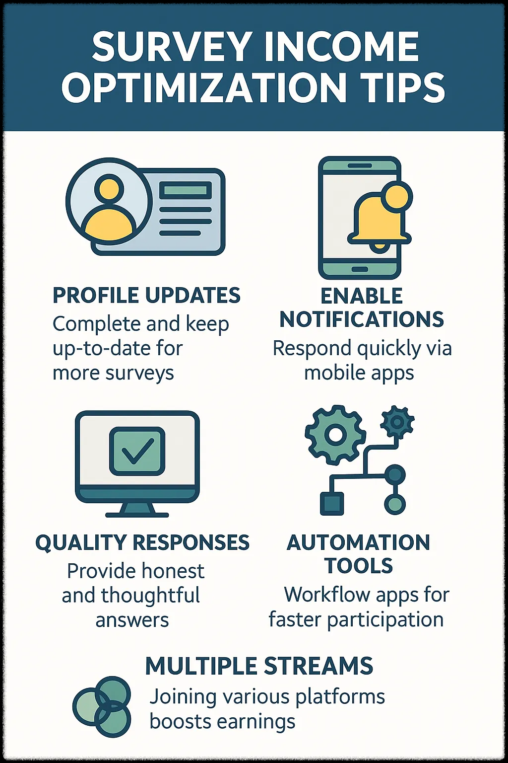 설문조사 수익 최적화 전략을 정리한 이미지