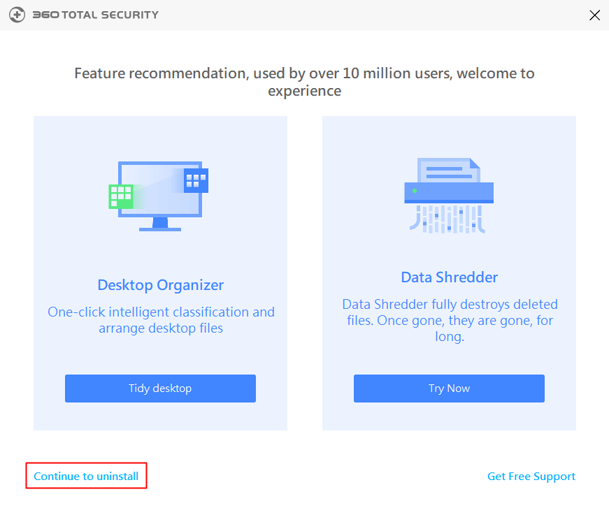 360 total security continue to install