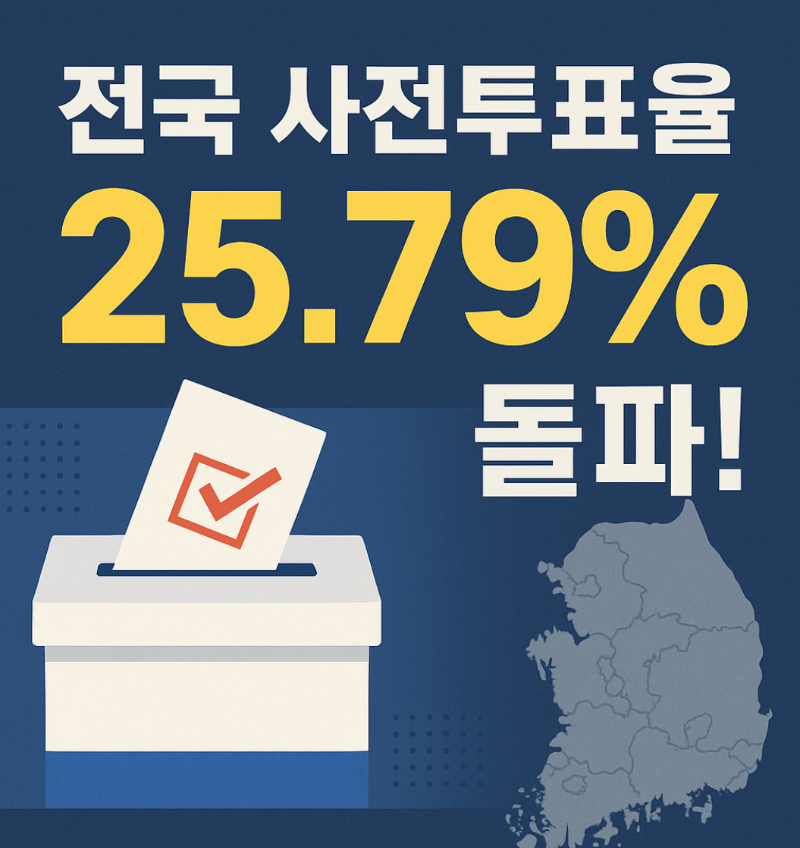 2025 대선 전국 사전투표율 썸네일 이미지