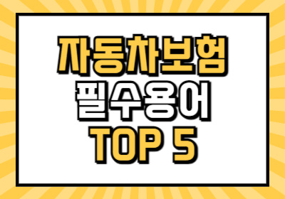 자동차보험 가입 전 알아야 할 필수 용어 5가지