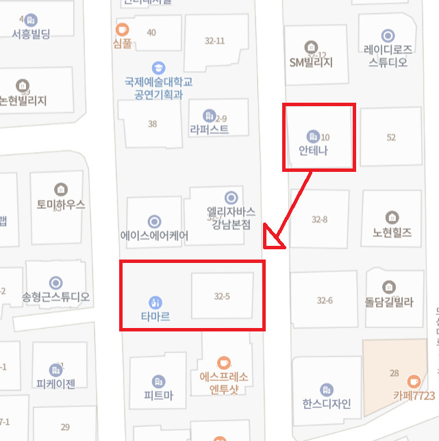 유재석이 매입한 부지 위치