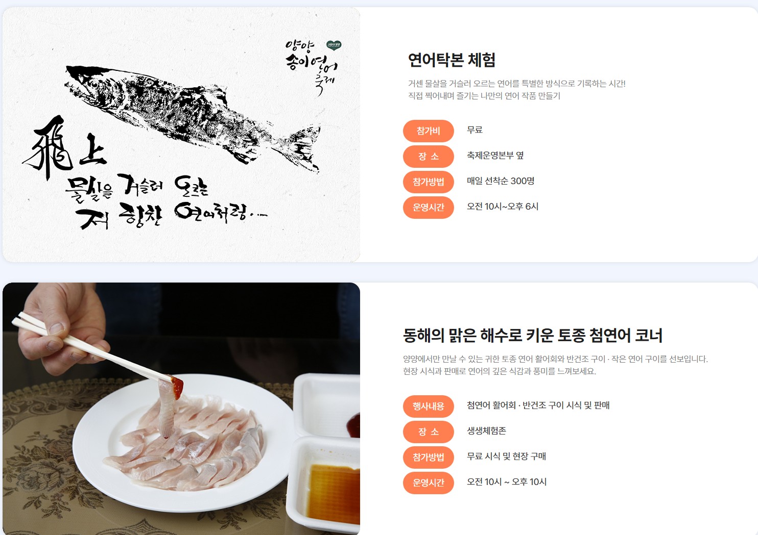 2025양양연어축제 연어 맨손잡기,상품권 환급