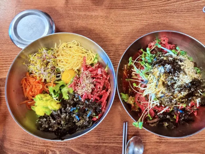신의한수 맛의결정타 30년 경력 노포 산더미 육회비빔국수 물회국수 맛집 파주 탄현 맛집 추천