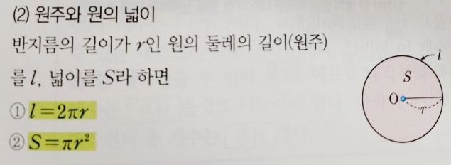 원주 구하는 공식 지름 곱하기 원주율